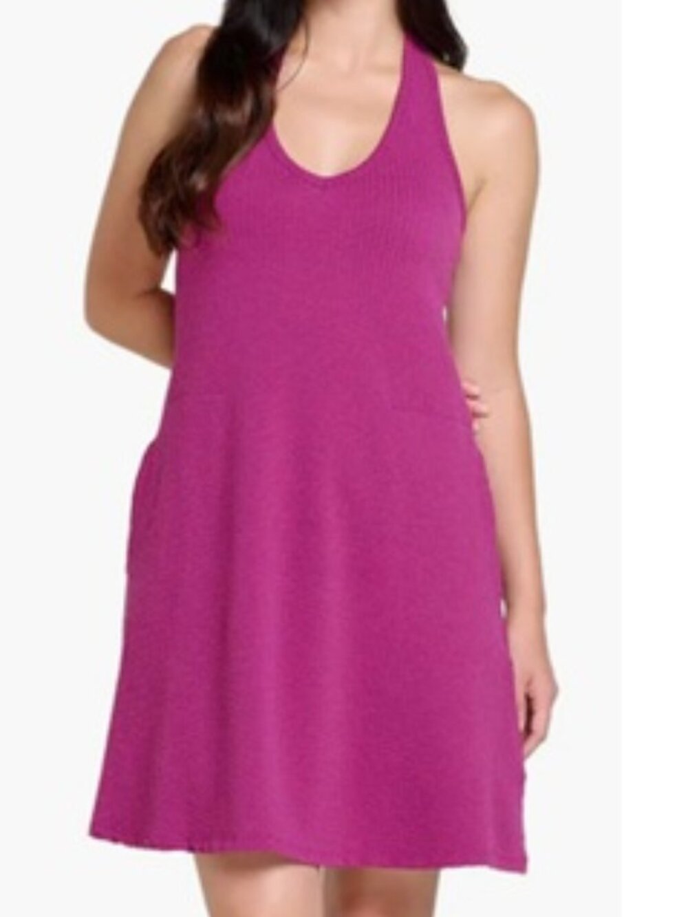 NEW TOAD & CO Plumeria Halter Sleeveless Dress Boysenberry Medium